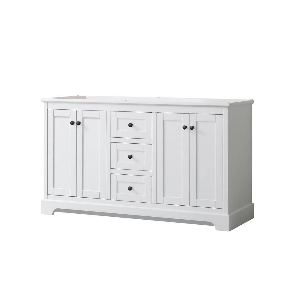 Avery 59.25 in. W x 21.75 in. D x 34.25 in. H Double Bath Vanity Cabinet without Top in White price history on PriceWatchPro