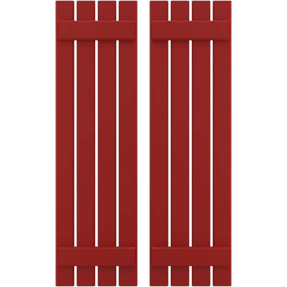 15-1/2 in. W x 38 in. H Americraft 4-Board Exterior Real Wood Spaced Board and Batten Shutters in Fire Red price history on PriceWatchPro