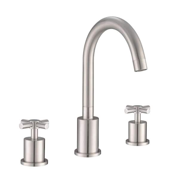 Ancona Prima 3 8 in. Widespread 2-Handle Bathroom Faucet in Brushed Nickel