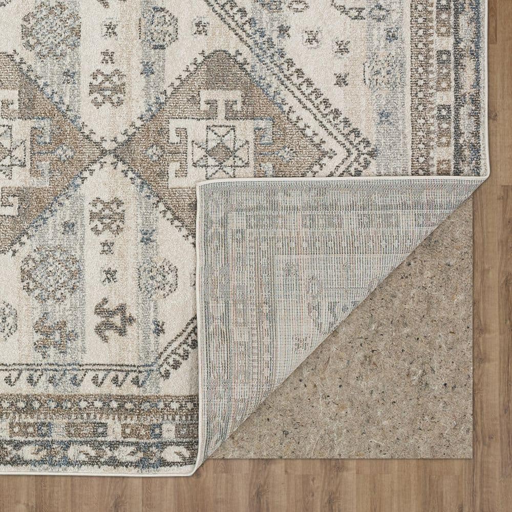 Gray Medallion Synthetic Easy Care Area Rug, 5'3" x 8'