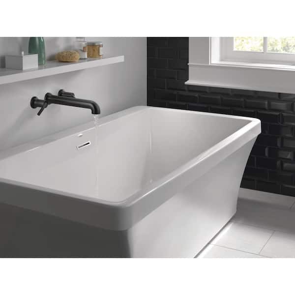 Trinsic 2-Handle Wall-Mount Tub Filler Trim Kit in Matte Black (Valve Not Included)
