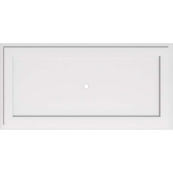 Ekena Millwork 40 in. W x 20 in. H x 1 in. ID x 1 in. P Rectangle Architectural Grade PVC Contemporary Ceiling Medallion