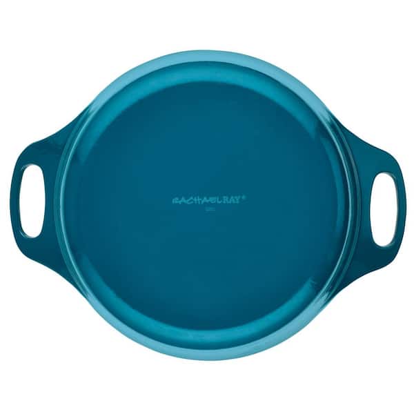 Rachael Ray 5qt Enameled Cast Iron Dutch Oven Casserole Pot with Lid Teal
