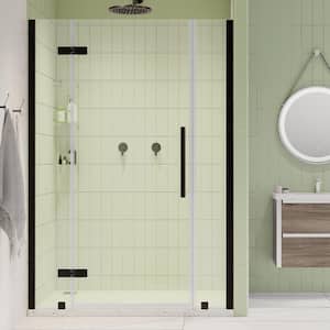 Tampa 52 1/16 in. W x 72 in. H Pivot Frameless Shower Door in Oil Rubbed Bronze With Shelves