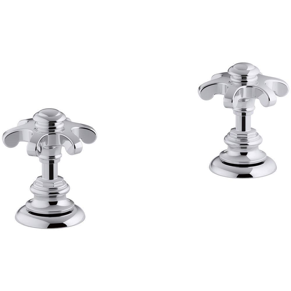 Kohler Artifacts Bathroom Sink Prong Handles In Polished Chrome K 98068 3m Cp The Home Depot