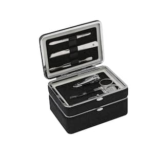 Black 5-Pieces Manicure Set with Travel Jewelry Box