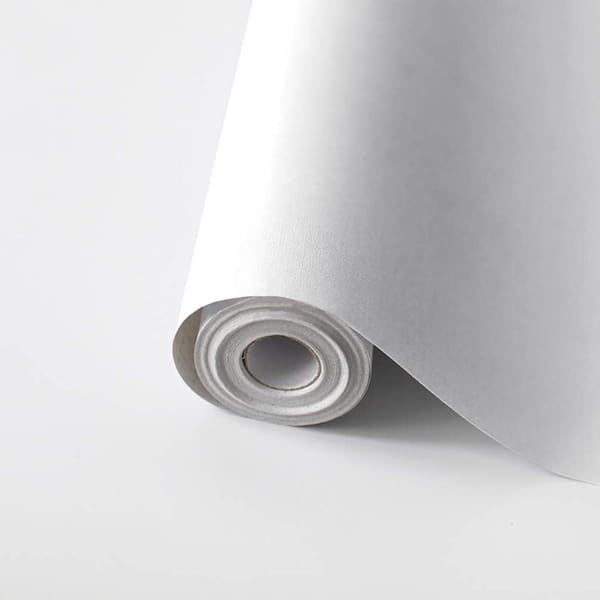 White Modern Solid Color Self-Adhesive Removable Peel and Stick Wallpaper Roll