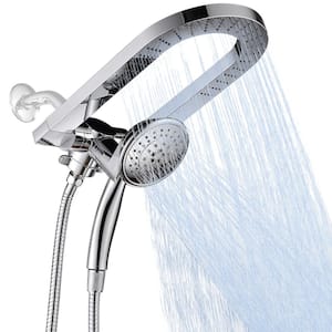 U-Shape 5-Spray Patterns with 1.8 GPM 4 in. Wall Mount Dual Shower Head and Handheld Shower Head in Chrome