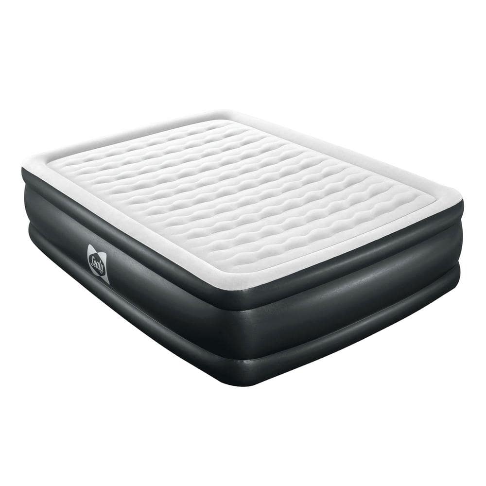 Bestway 20 in. Queen Tritech Inflatable Air Mattress Bed with Built-In AC Pump & Bag 94056E-BW - The Home Depot
