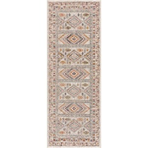 Moneymore Dusty Pink/Sky Blue/Off White 5 ft. x 7 ft. Area Rug