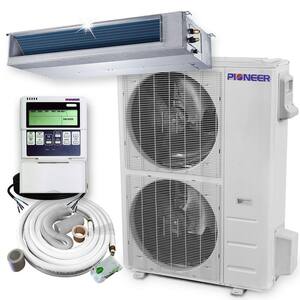 48,000 BTU 4 Ton 17.4 SEER Ceiling Concealed Non Ductless Mini Split Air Conditioner with Heat Pump 208/230V
