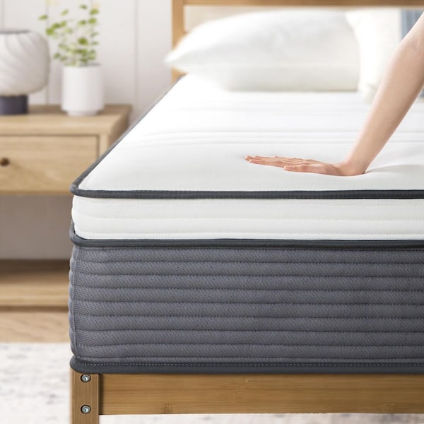 Medium Firm Support Twin Euro Top Pocket Spring Hybrid 10 in. Mattress