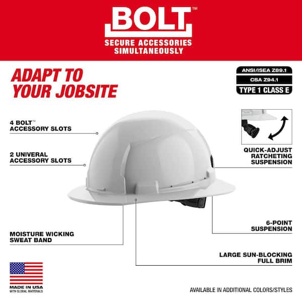 Milwaukee BOLT Black Type 1 Class E Full Brim Non-Vented Hard Hat