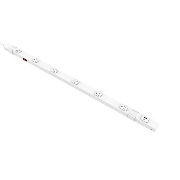 Commercial Electric 6 ft. 6-Outlet 36 inch Power Strip with 1 USB-A and 1 USB-C, White
