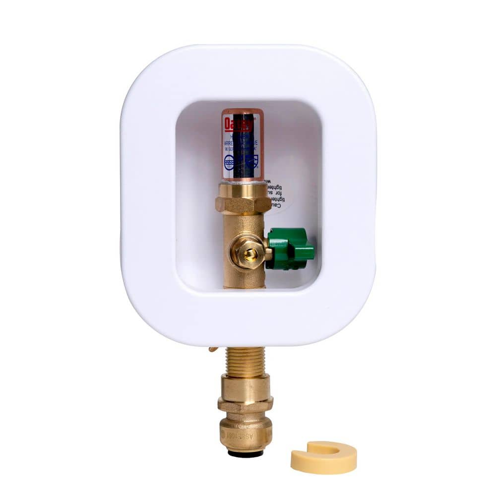 Oatey - I2K 1/2 in. Plastic Push Connect Ice Maker Outlet Box with Hammer Arrester with 1/4 Turn