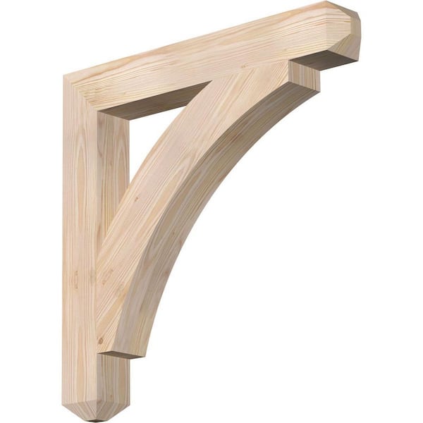Ekena Millwork 3.5 in. x 26 in. x 26 in. Douglas Fir Thorton Craftsman Smooth Bracket