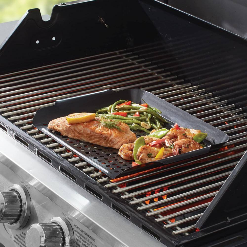 Black Non-Stick Deep Grill Topper with Handles