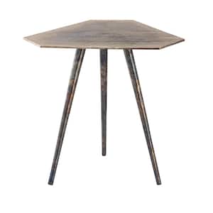 Vinmar 19 in. Oxidized Nickel Triangle Metal Accent Table