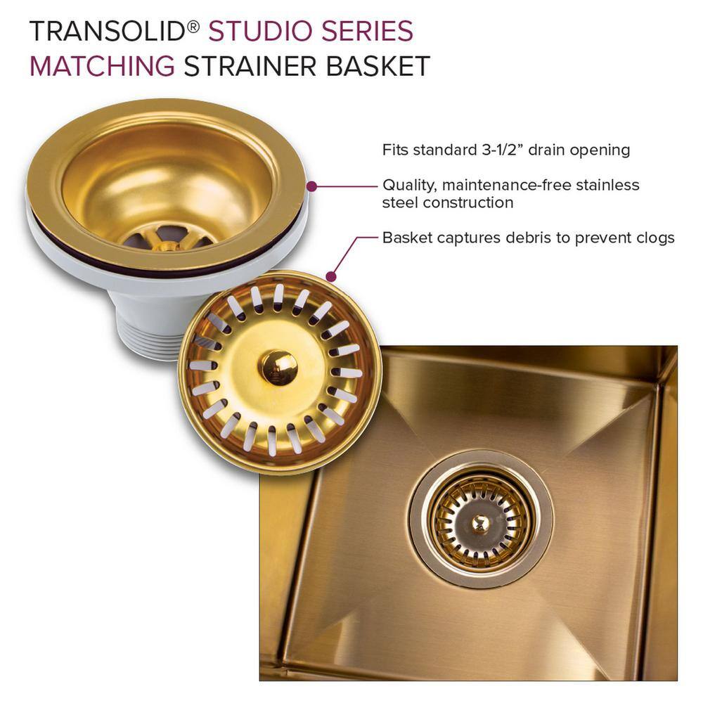 Gold Stainless Steel Single Bowl Undermount Kitchen Sink