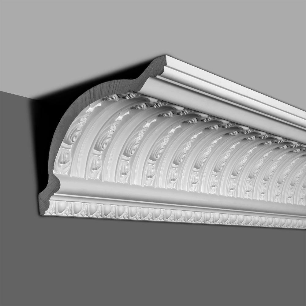 Primed White Polyurethane Egg and Dart Crown Moulding Sample