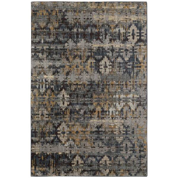 SCOTT LIVING Synthesis Gray 5 ft. 3 in. x 7 ft. 10 in. Geometric Area Rug