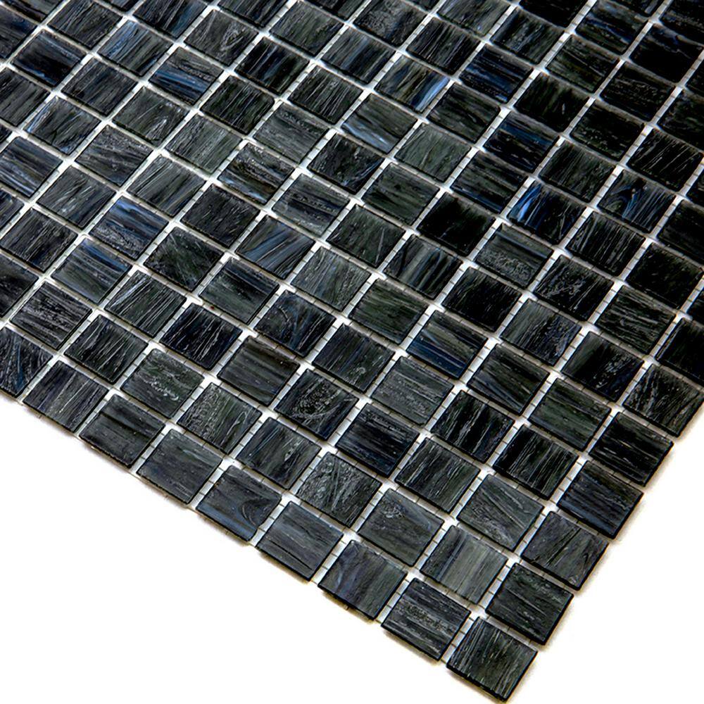 Celestial 12" x 12" Milestone Gray Glass Mosaic Tile