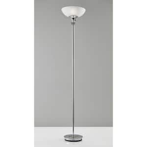 71.5 in. Silver Modern Thick Pole Torchiere Floor Lamp