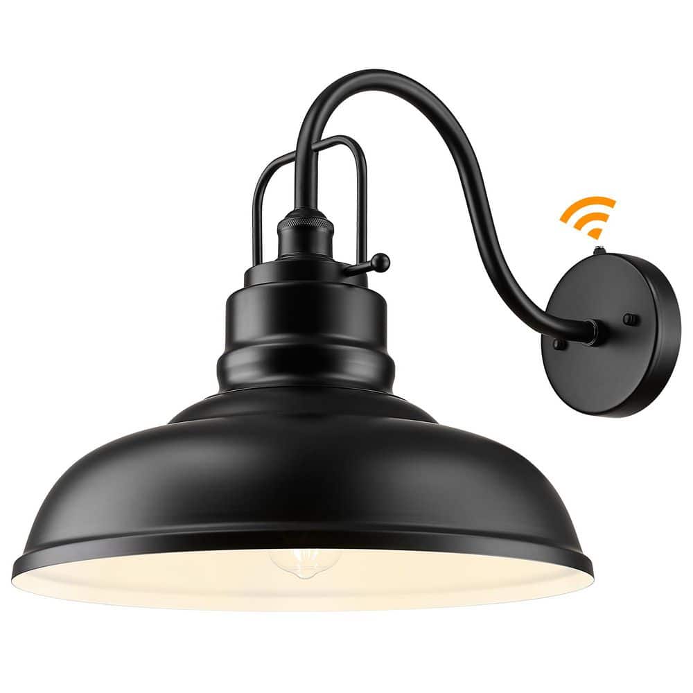 17.7 in. Outdoor Hardwired Dusk to Dawn Black Finish Gooseneck Barn Light Sconce for Porch Warehouse Kitchen price history on PriceWatchPro