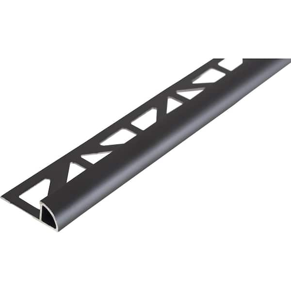 DURAL DURONDELL 0.5 in. D x 98.5 in. W x 98.4 in. L Round Edge Aluminum Anodized Matte Black Molding and Transition Trim