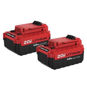 20-Volt MAX 4.0 Ah Lithium-Ion Battery Pack (2-Pack)