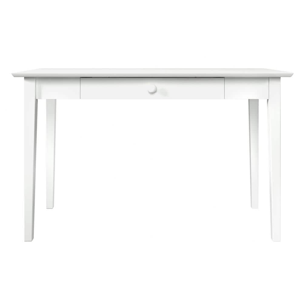 Eco-Friendly White Hardwood Shaker Desk with Charging Drawer