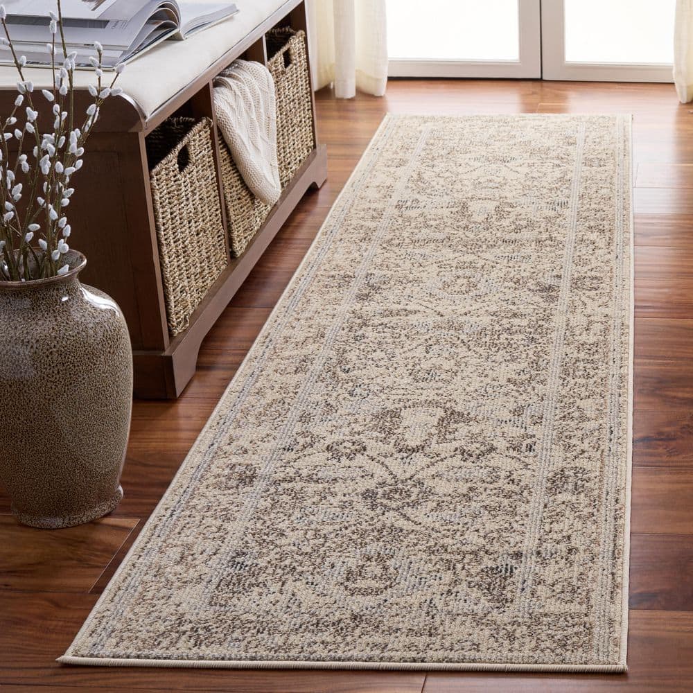 Madison 2 ft. x 8 ft. Ivory/Beige Gray Vintage Distressed Floral Runner Rug price history on PriceWatchPro