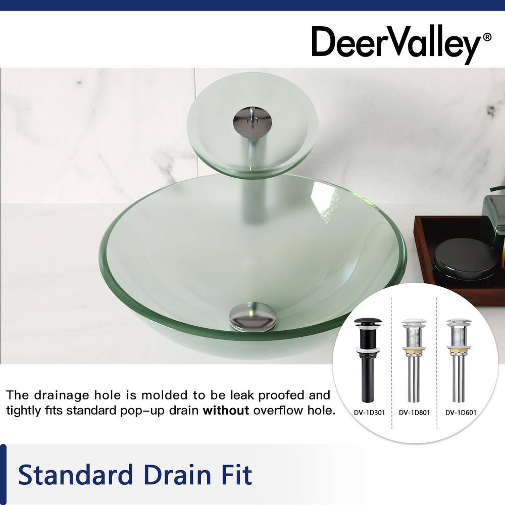 Frosted Glass Circular Above-Counter Vessel Sink