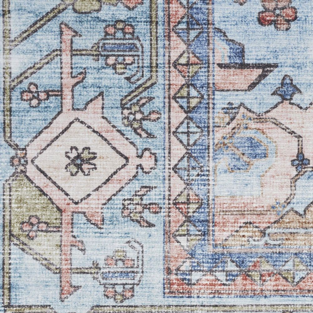 Fulton Blue Rectangular Persian Medallion Area Rug 5' x 7'