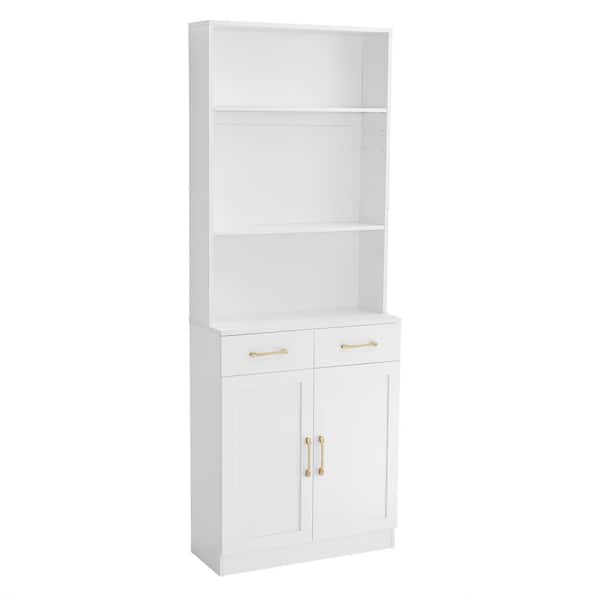 26 in. W x 7 in. D x 70 in. H White MDF Bathroom Storage Linen Cabinet