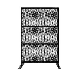 New Style MetalArt Laser Cut Metal Privacy Fence Screen, RoyalNet, Black, 24 in. x 48 in. /-Piece (3-Piece Combo)