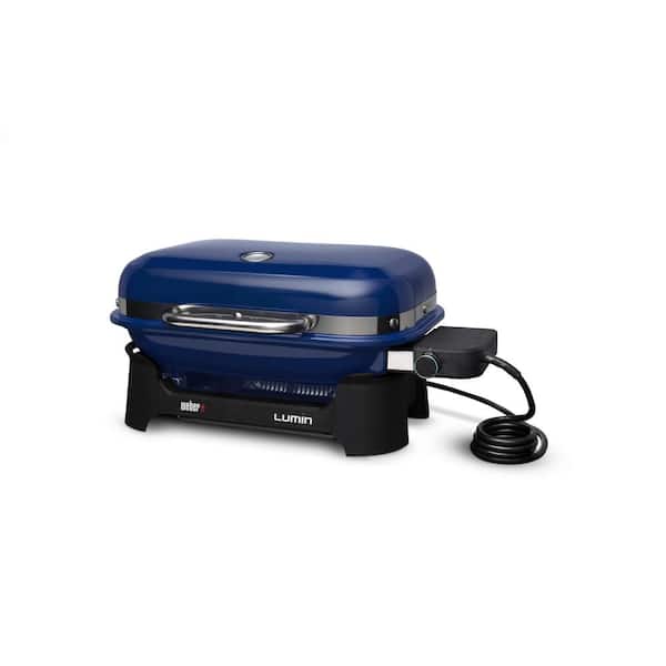 Weber Lumin Compact Portable Electric Grill in Deep Ocean Blue
