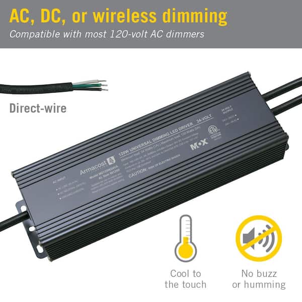 Armacost Lighting Black LED Dimming Driver (120-Watt, 12-Volt DC) Power  Supply Transformer 841200 - The Home Depot