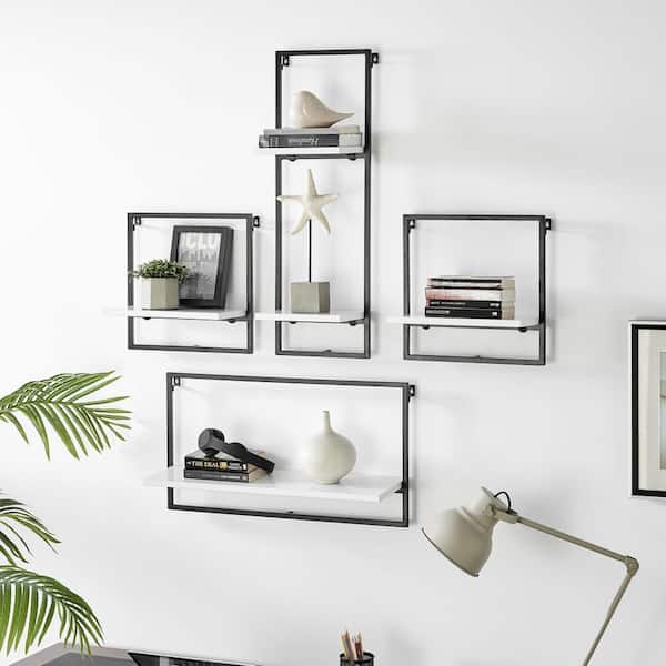 Metal Shelf With Hooks - Contemporary - Display And Wall Shelves - by  Father Rabbit, Houzz