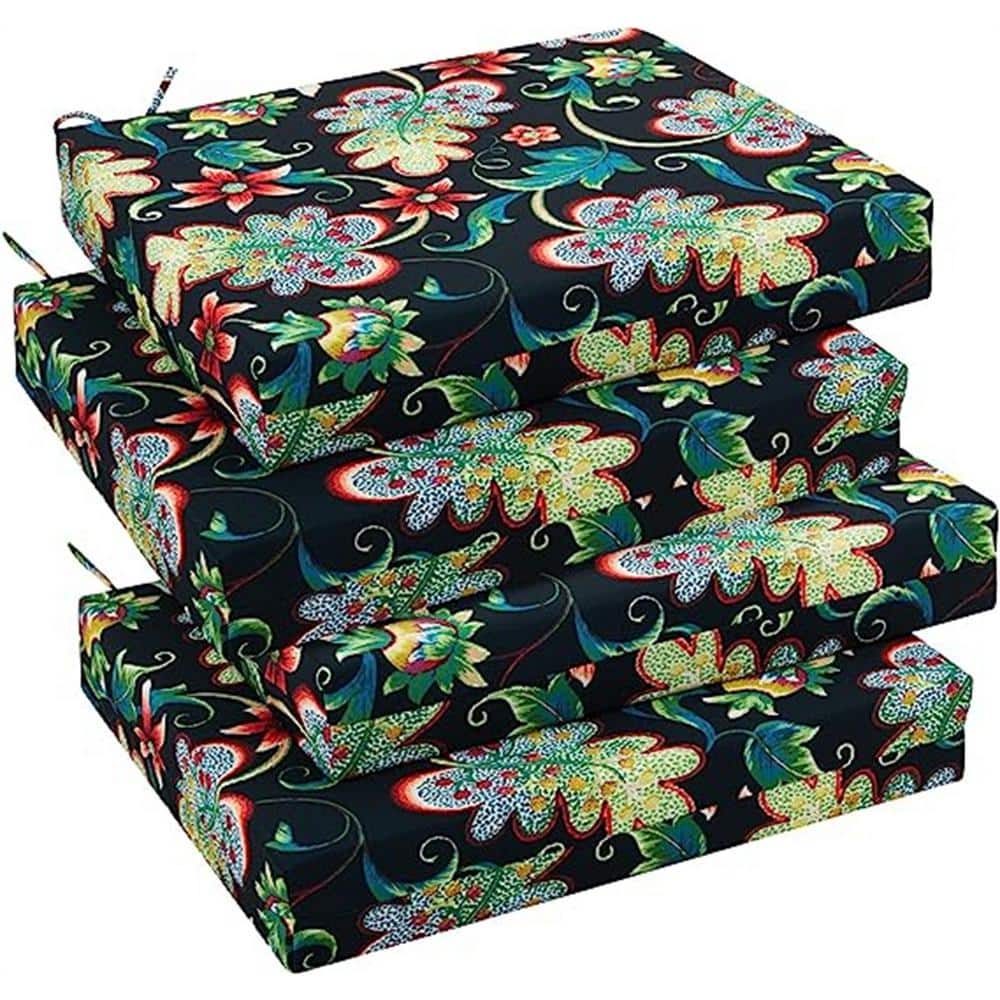 Outdoor Chair Cushions 18.5 in. x 16 in. x 3 in. Pack of 4, Patio Cushions 