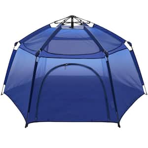 84 in. x 84 in. x 44 in. Navy Pop Up Portable Play Yard Canopy Tent, Kids Playpen Fully Enclosed Mesh Top, No Waterproof