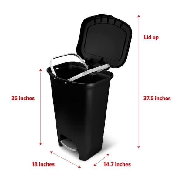 Glad Black Step-On Plastic Trash Can - 15-20 Gallons