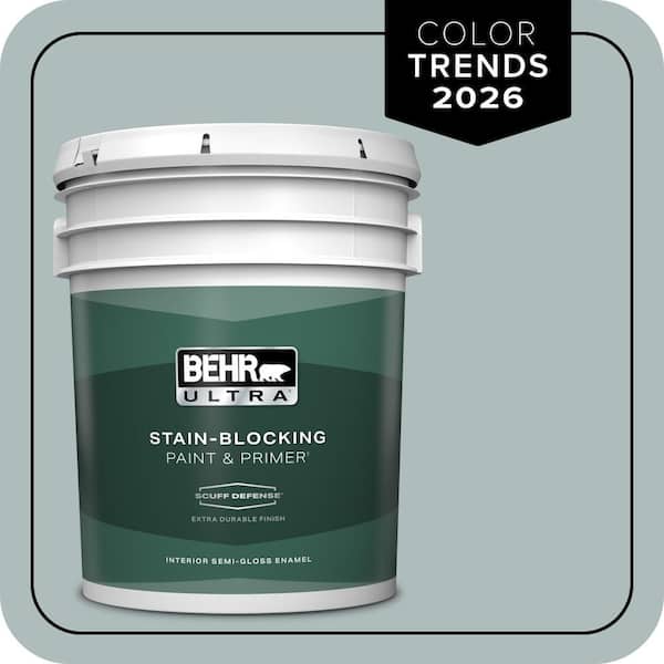 BEHR ULTRA 5 gal. Home Decorators Collection #HDC-CT-26 Watery Extra Durable Semi-Gloss Enamel Interior Paint & Primer