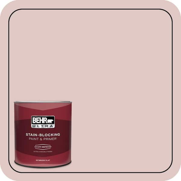 BEHR ULTRA 1 qt. #160E-2 Pink Water Extra Durable Flat Interior Paint & Primer