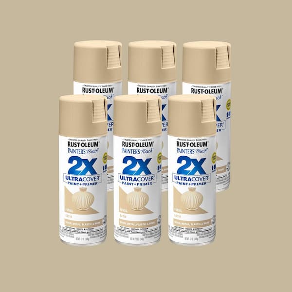 12 oz. Satin Fossil General Purpose Spray Paint (6-Pack)