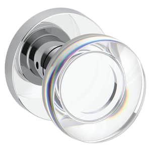 Passage Contemporary Crystal Polished Chrome Hall/Closet Door Knob with Round Rose