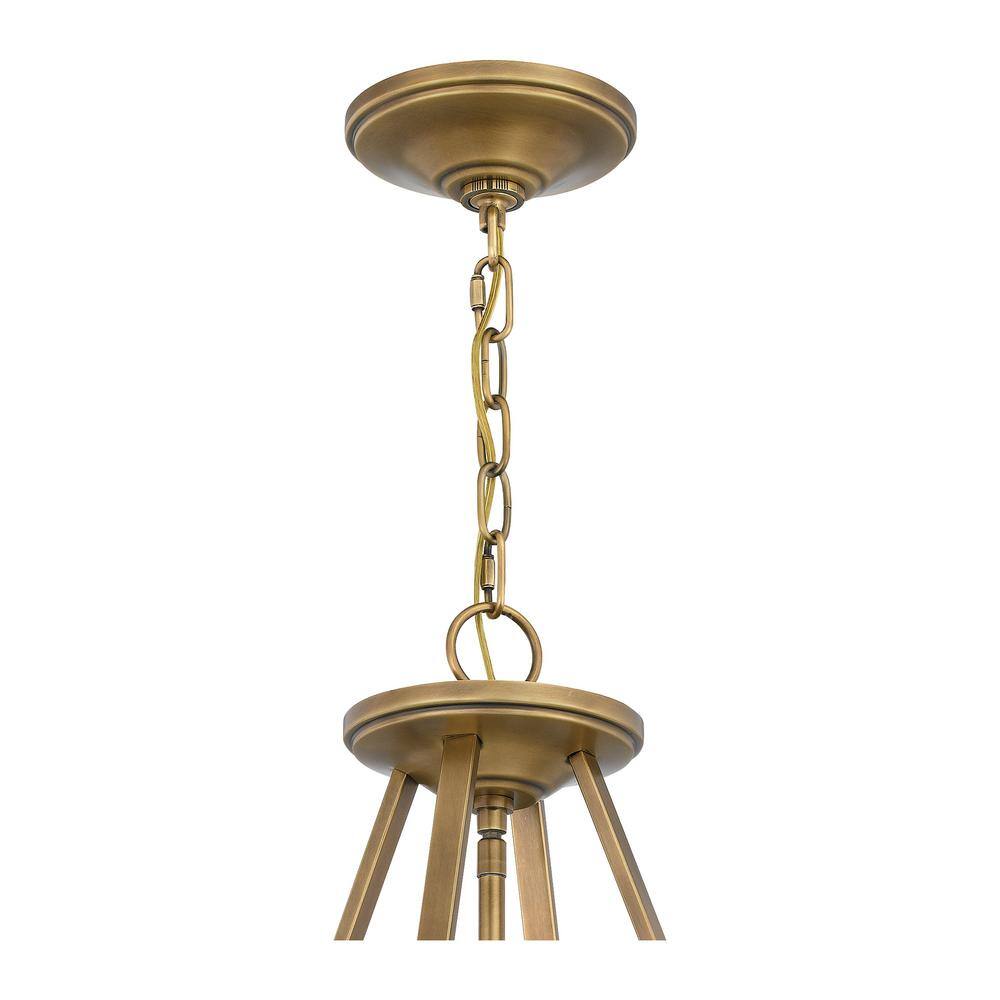Barlow 4-Light Weathered Brass and Clear Glass Pendant