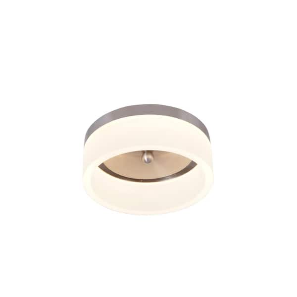 Home Decorators Collection 7.85 in. 12-Watt Brushed Nickel Integrated LED Ceiling Flush Mount