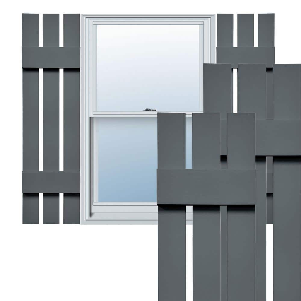 Lifetime 12 in. W x 43 in. H Vinyl Board and Batten Shutters Pair in Storm Cloud price history on PriceWatchPro