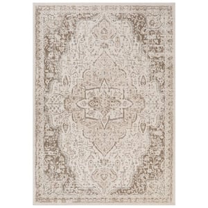 Alpine 8 ft. X 11 ft. Light Cream Medallion Area Rug